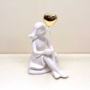 Statuina Bimba Con Palloncino Oro